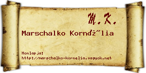 Marschalko Kornélia névjegykártya