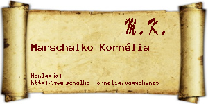Marschalko Kornélia névjegykártya